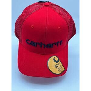 Carhartt Force Trucker Hat Red Mesh Snapback Cap Logo Graphic AH1195-M NWT